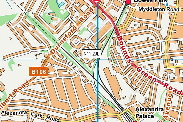 N11 2JL map - OS VectorMap District (Ordnance Survey) N11 2JL map - OS VectorMap District (Ordnance Survey)