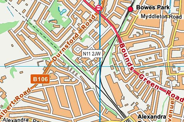 N11 2JW map - OS VectorMap District (Ordnance Survey) N11 2JW map - OS VectorMap District (Ordnance Survey)