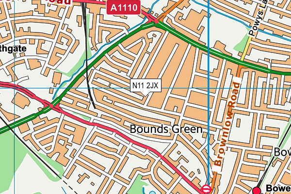 N11 2JX map - OS VectorMap District (Ordnance Survey) N11 2JX map - OS VectorMap District (Ordnance Survey)