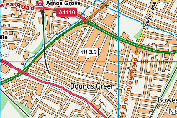N11 2LG map - OS VectorMap District (Ordnance Survey) N11 2LG map - OS VectorMap District (Ordnance Survey)
