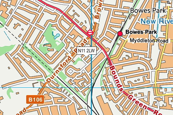 N11 2LW map - OS VectorMap District (Ordnance Survey) N11 2LW map - OS VectorMap District (Ordnance Survey)