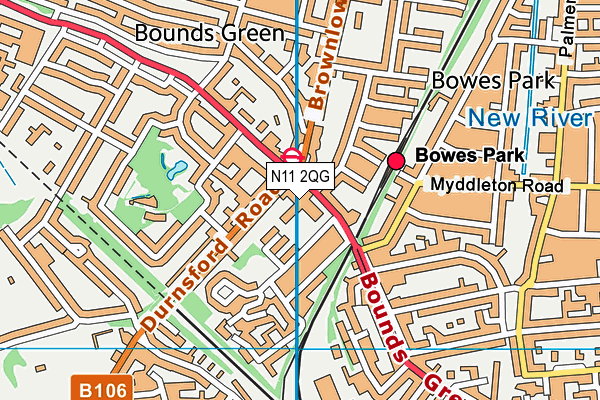 N11 2QG map - OS VectorMap District (Ordnance Survey) N11 2QG map - OS VectorMap District (Ordnance Survey)