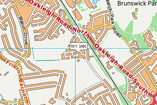 N11 3AN map - OS VectorMap District (Ordnance Survey) N11 3AN map - OS VectorMap District (Ordnance Survey)