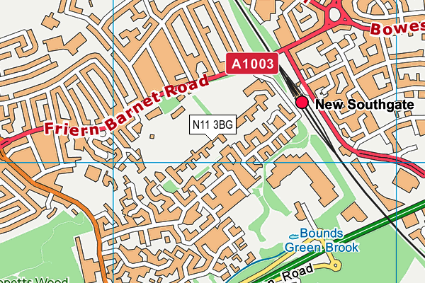 N11 3BG map - OS VectorMap District (Ordnance Survey) N11 3BG map - OS VectorMap District (Ordnance Survey)