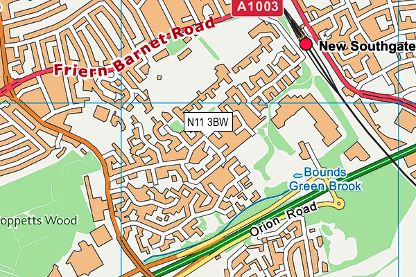 N11 3BW map - OS VectorMap District (Ordnance Survey) N11 3BW map - OS VectorMap District (Ordnance Survey)