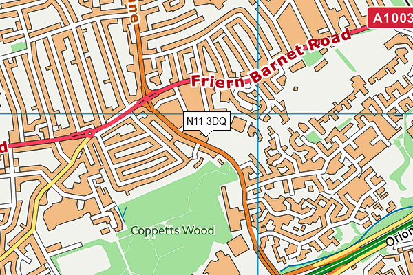 N11 3DQ map - OS VectorMap District (Ordnance Survey) N11 3DQ map - OS VectorMap District (Ordnance Survey)