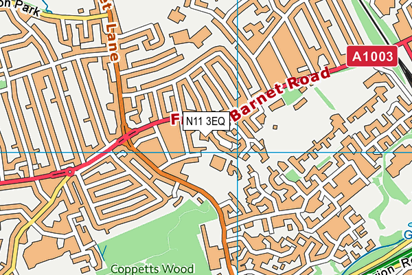 N11 3EQ map - OS VectorMap District (Ordnance Survey) N11 3EQ map - OS VectorMap District (Ordnance Survey)