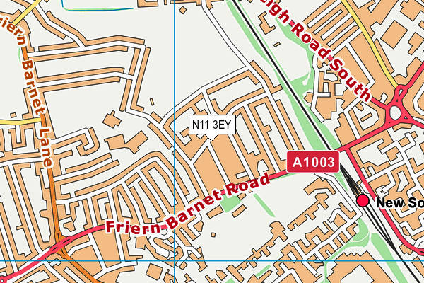N11 3EY map - OS VectorMap District (Ordnance Survey)