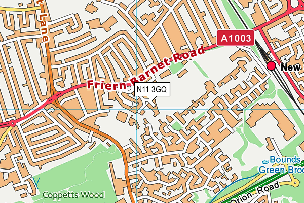 N11 3GQ map - OS VectorMap District (Ordnance Survey) N11 3GQ map - OS VectorMap District (Ordnance Survey)