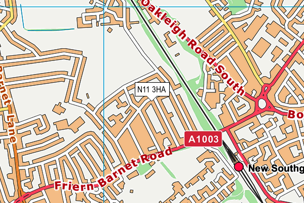 N11 3HA map - OS VectorMap District (Ordnance Survey)