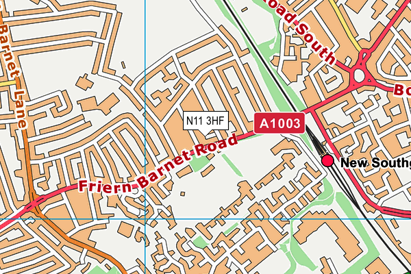 N11 3HF map - OS VectorMap District (Ordnance Survey)
