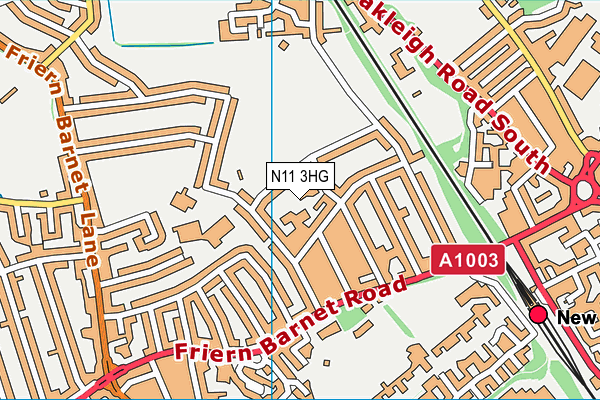 N11 3HG map - OS VectorMap District (Ordnance Survey) N11 3HG map - OS VectorMap District (Ordnance Survey)