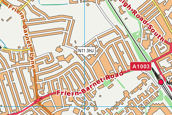 N11 3HJ map - OS VectorMap District (Ordnance Survey)