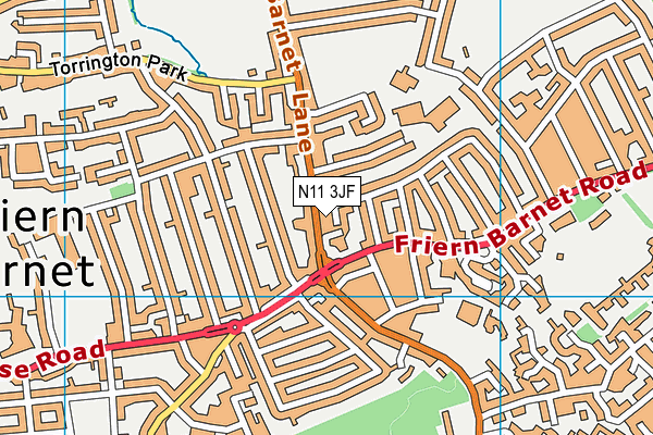 N11 3JF map - OS VectorMap District (Ordnance Survey) N11 3JF map - OS VectorMap District (Ordnance Survey)