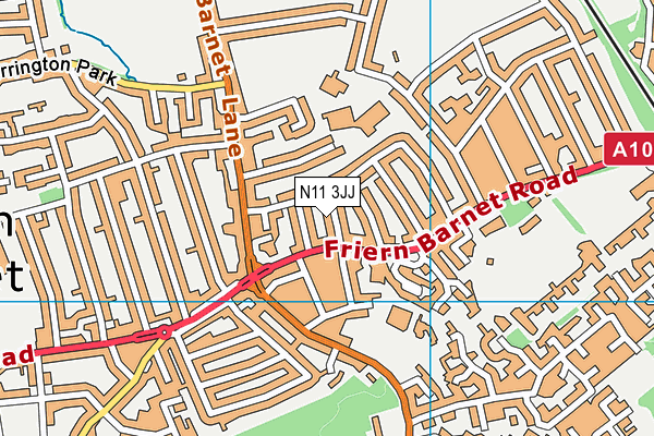N11 3JJ map - OS VectorMap District (Ordnance Survey)