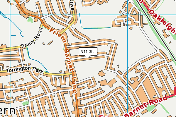 N11 3LJ map - OS VectorMap District (Ordnance Survey) N11 3LJ map - OS VectorMap District (Ordnance Survey)