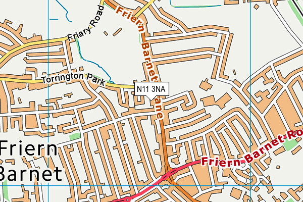 N11 3NA map - OS VectorMap District (Ordnance Survey)