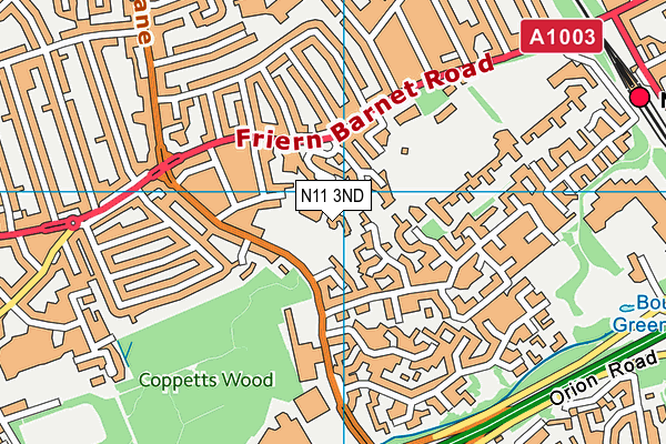 N11 3ND map - OS VectorMap District (Ordnance Survey) N11 3ND map - OS VectorMap District (Ordnance Survey)