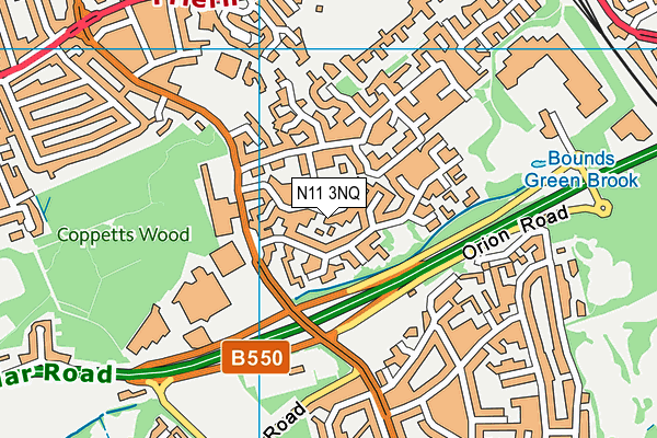 N11 3NQ map - OS VectorMap District (Ordnance Survey)