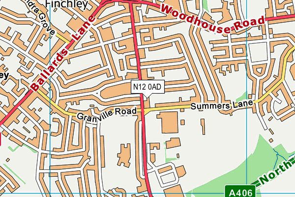 N12 0AD map - OS VectorMap District (Ordnance Survey) N12 0AD map - OS VectorMap District (Ordnance Survey)