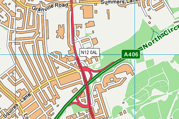N12 0AL map - OS VectorMap District (Ordnance Survey)