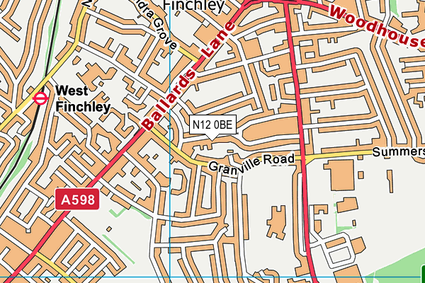 N12 0BE map - OS VectorMap District (Ordnance Survey) N12 0BE map - OS VectorMap District (Ordnance Survey)