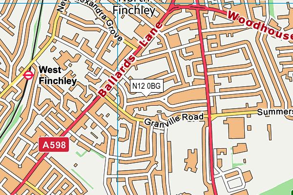 N12 0BG map - OS VectorMap District (Ordnance Survey) N12 0BG map - OS VectorMap District (Ordnance Survey)