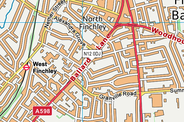 N12 0DJ map - OS VectorMap District (Ordnance Survey) N12 0DJ map - OS VectorMap District (Ordnance Survey)