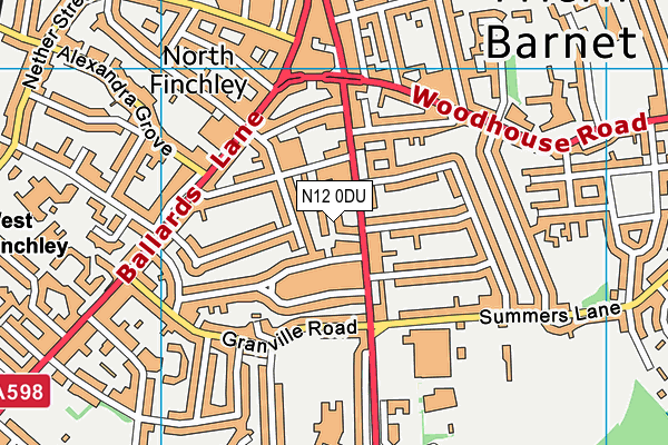 N12 0DU map - OS VectorMap District (Ordnance Survey) N12 0DU map - OS VectorMap District (Ordnance Survey)