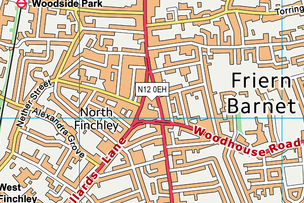 N12 0EH map - OS VectorMap District (Ordnance Survey)