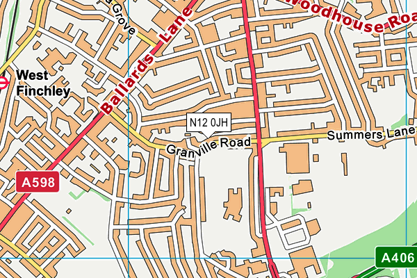 N12 0JH map - OS VectorMap District (Ordnance Survey) N12 0JH map - OS VectorMap District (Ordnance Survey)