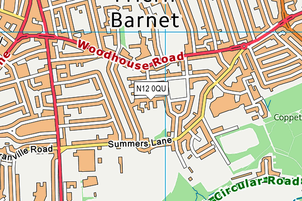 N12 0QU map - OS VectorMap District (Ordnance Survey) N12 0QU map - OS VectorMap District (Ordnance Survey)