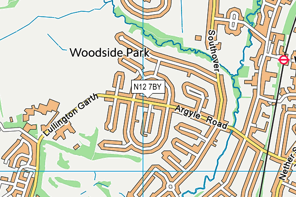N12 7BY map - OS VectorMap District (Ordnance Survey)