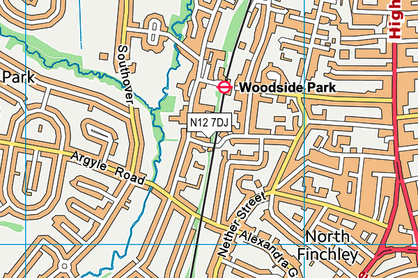 N12 7DJ map - OS VectorMap District (Ordnance Survey) N12 7DJ map - OS VectorMap District (Ordnance Survey)