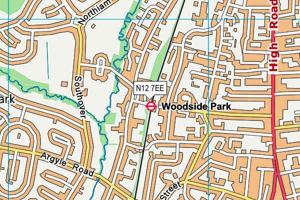 N12 7EE map - OS VectorMap District (Ordnance Survey) N12 7EE map - OS VectorMap District (Ordnance Survey)