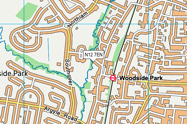 N12 7EN map - OS VectorMap District (Ordnance Survey)