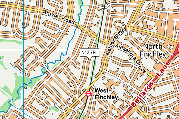 N12 7PJ map - OS VectorMap District (Ordnance Survey) N12 7PJ map - OS VectorMap District (Ordnance Survey)