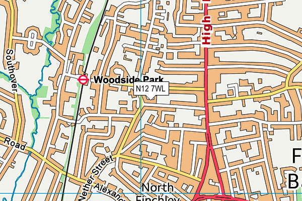 N12 7WL map - OS VectorMap District (Ordnance Survey) N12 7WL map - OS VectorMap District (Ordnance Survey)