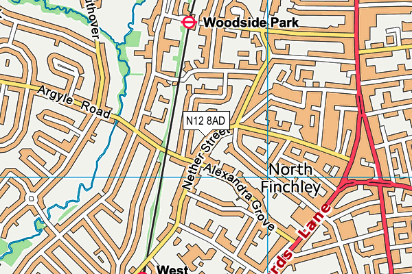 N12 8AD map - OS VectorMap District (Ordnance Survey) N12 8AD map - OS VectorMap District (Ordnance Survey)