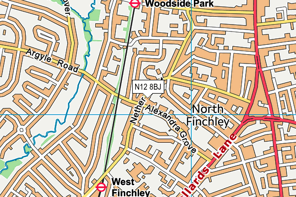 N12 8BJ map - OS VectorMap District (Ordnance Survey) N12 8BJ map - OS VectorMap District (Ordnance Survey)