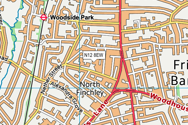 N12 8EW map - OS VectorMap District (Ordnance Survey) N12 8EW map - OS VectorMap District (Ordnance Survey)