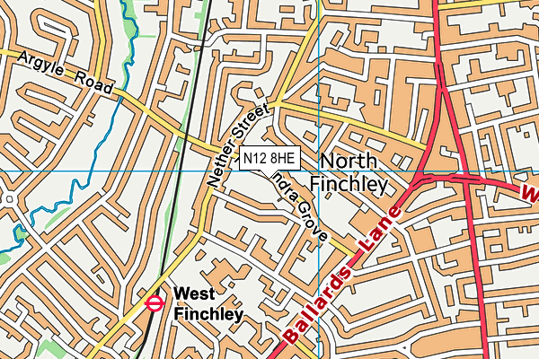 N12 8HE map - OS VectorMap District (Ordnance Survey) N12 8HE map - OS VectorMap District (Ordnance Survey)