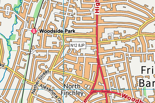 N12 8JP map - OS VectorMap District (Ordnance Survey) N12 8JP map - OS VectorMap District (Ordnance Survey)