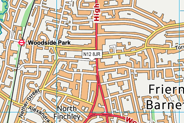 N12 8JR map - OS VectorMap District (Ordnance Survey) N12 8JR map - OS VectorMap District (Ordnance Survey)