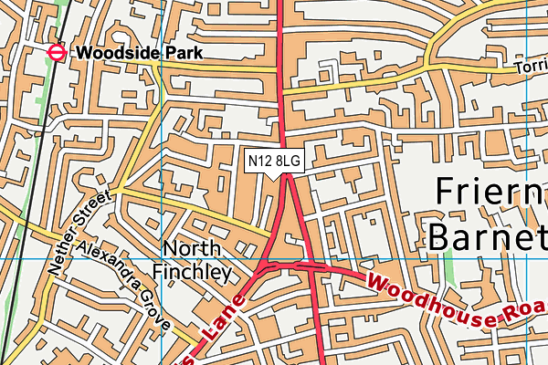 N12 8LG map - OS VectorMap District (Ordnance Survey) N12 8LG map - OS VectorMap District (Ordnance Survey)
