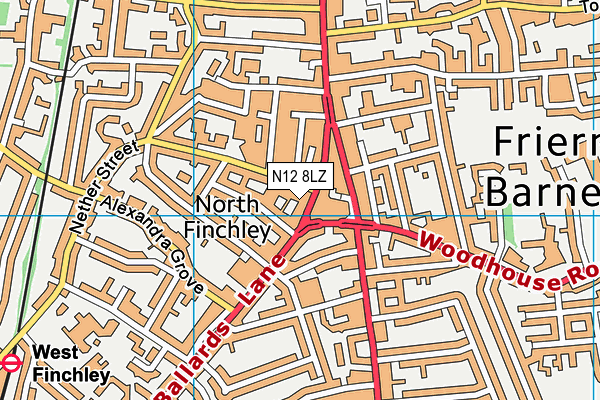 N12 8LZ map - OS VectorMap District (Ordnance Survey) N12 8LZ map - OS VectorMap District (Ordnance Survey)
