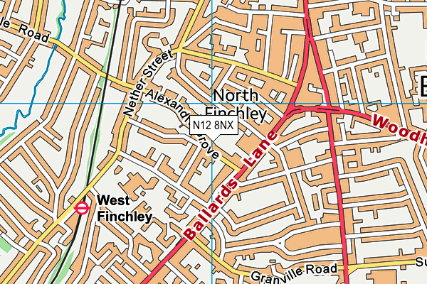 N12 8NX map - OS VectorMap District (Ordnance Survey) N12 8NX map - OS VectorMap District (Ordnance Survey)