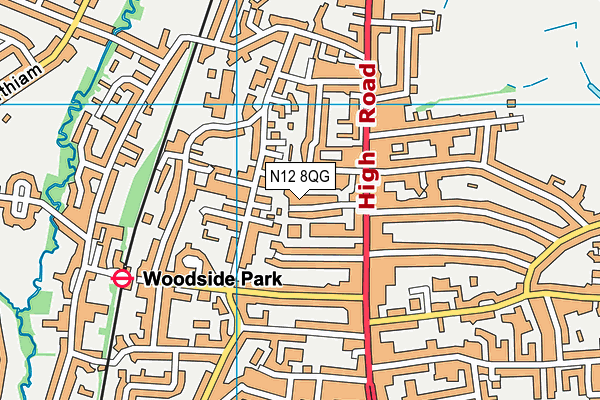 N12 8QG map - OS VectorMap District (Ordnance Survey) N12 8QG map - OS VectorMap District (Ordnance Survey)