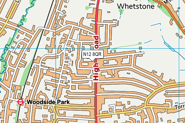 N12 8QR map - OS VectorMap District (Ordnance Survey) N12 8QR map - OS VectorMap District (Ordnance Survey)