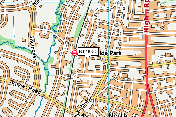 N12 8RQ map - OS VectorMap District (Ordnance Survey)